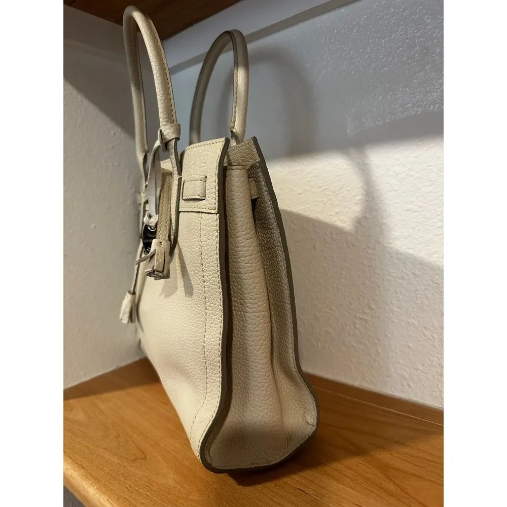 Dooney & Bourke East West Tassel Purse Bone EUC